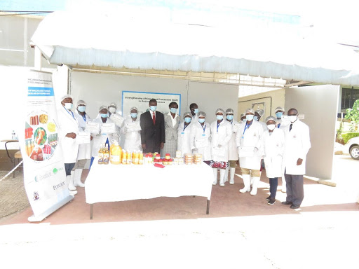 The Dean, Principal, Trainers and Kawala Group Trainees pose for a group photo